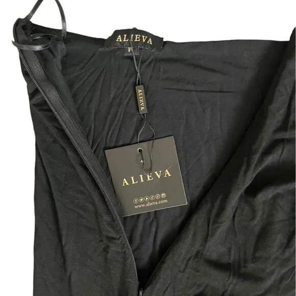 NWT Alieva Dasha Modern Midi Dress Black size Medium