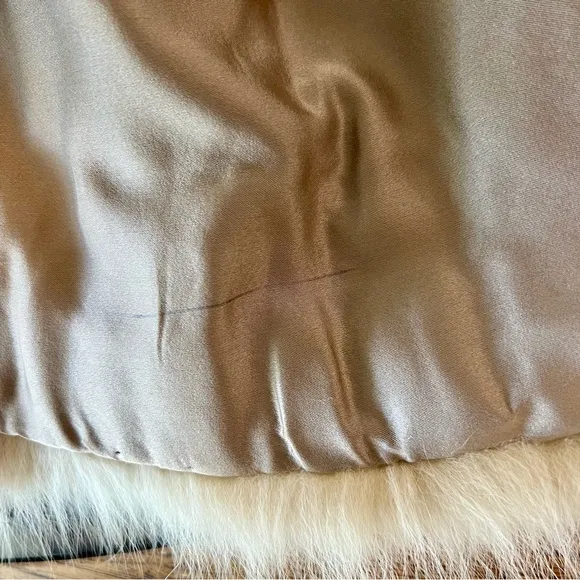 Old Hollywood Fur Cape Stole Wrap Mink &amp; Natural Fox Trim Around Collar &amp; Bottom