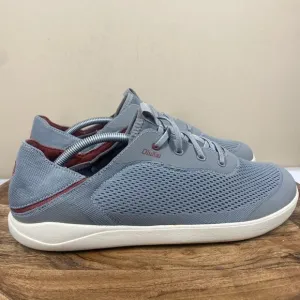 Olu Kai Moku Pae Poi Red Ochre Mens Gray And Red Size 12 Slip On Boat Shoes