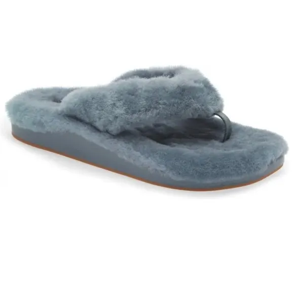 OluKai Kipe’a Heu Genuine Shearling Slide Sandal