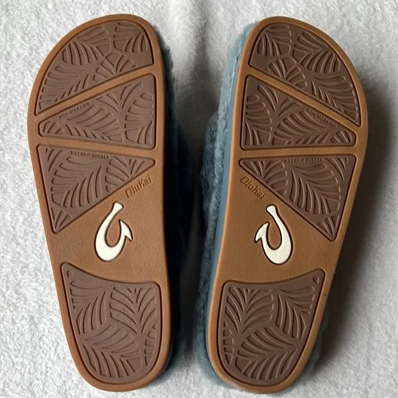 OluKai Kipe’a Heu Genuine Shearling Slide Sandal