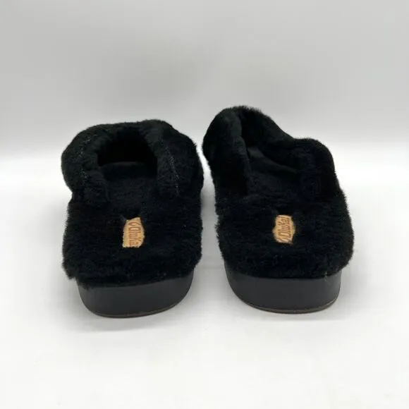 OLUKAI Kipe'a Heu Shearling Flip Flop Sandal Slipper Mens Black Flat Thong
