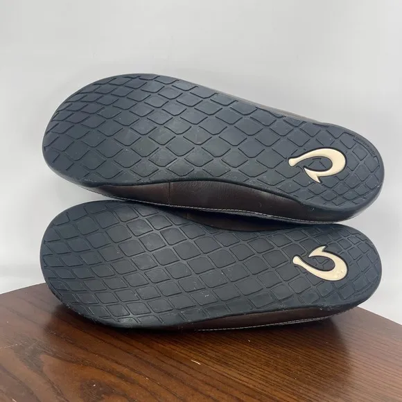 OluKai Mahana Slipper Men's 10 Gray Comfort Quilted Slip On Shoes 10451-6C40