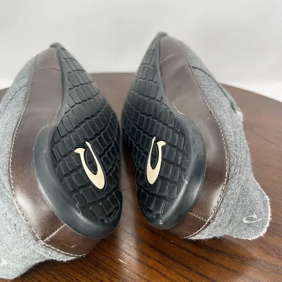 OluKai Mahana Slipper Men's 10 Gray Comfort Quilted Slip On Shoes 10451-6C40