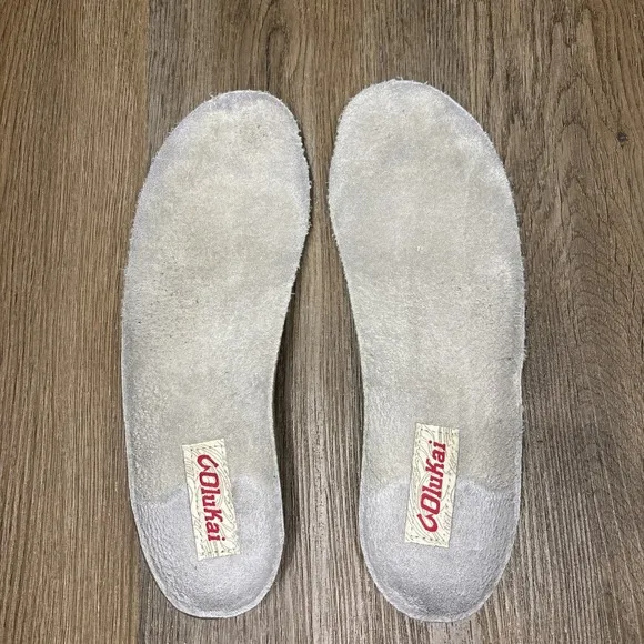 Olukai Mahana Slippers House Shoes Loafers Men's 8 Gray Quilted Terry Lined
