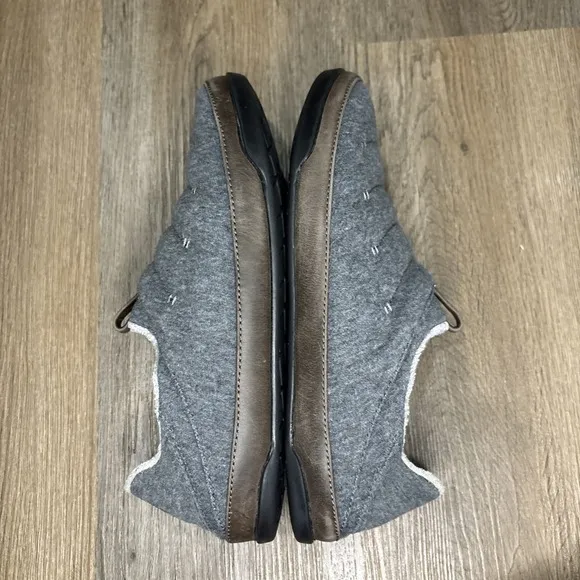 Olukai Mahana Slippers House Shoes Loafers Men's 8 Gray Quilted Terry‎ Lined
