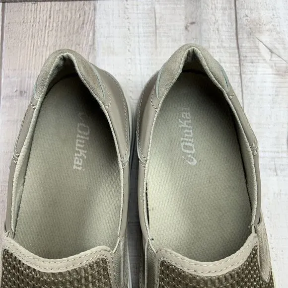 Olukai Men's 9 Lae'ahi Slip On Loafer Sneaker Shoes Mesh Lightweight Clay Sage