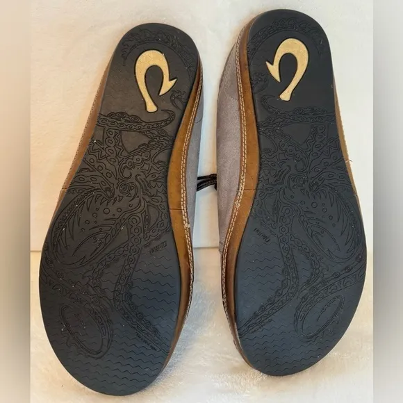 Olukai Men’s Kauwela Lace Shoes in Charcoal Like New Rare Size 9
