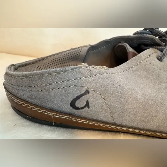 Olukai Men’s Kauwela Lace Shoes in Charcoal Like New Rare Size 9