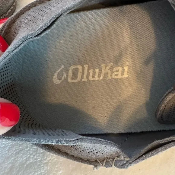 Olukai Men’s Kauwela Lace Shoes in Charcoal Like New Rare Size 9