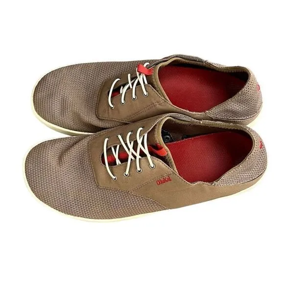 OluKai Men's Nohea Moku Slip-On Sneakers Brown Size 12 Casual Shoes