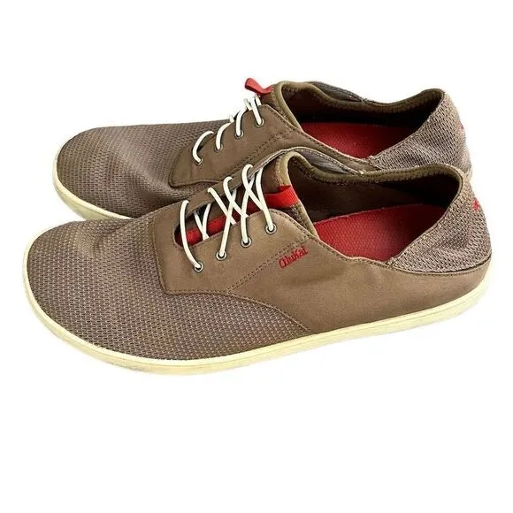 OluKai Men's Nohea Moku Slip-On Sneakers Brown Size 12 Casual Shoes