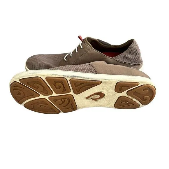 OluKai Men's Nohea Moku Slip-On Sneakers Brown Size 12 Casual Shoes