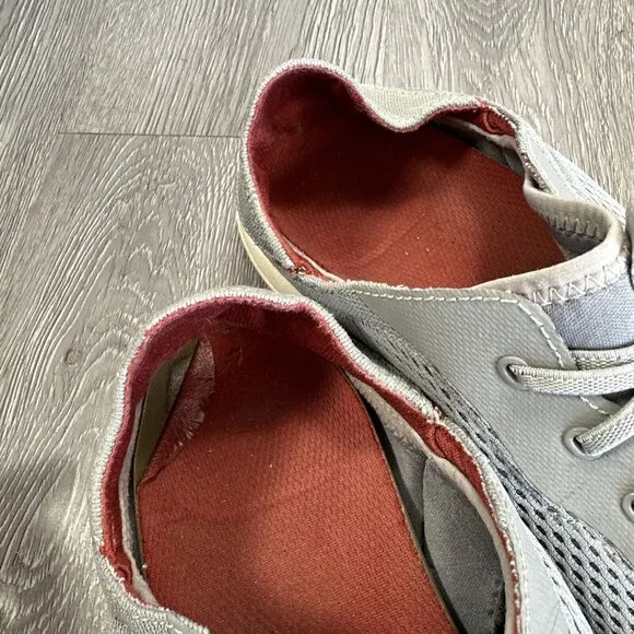 Olukai Moku Pae Men's Sz 10 M Gray Mesh Lace Up Low Top Breathable Boat Shoes