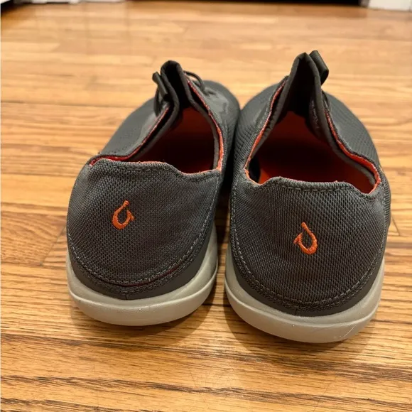 Olukai Moku PaeMens Boat Shoes Size 11 Gray orange Casual travel work Shoes