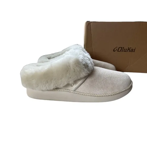 OluKai Women's Ku'i Shearling Slippers NEW