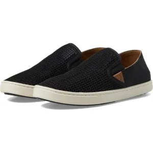 OluKai Womens Pehuea Casual Shoes US 8.5 EU 38.5 Black Slip On Dual Goring NIB