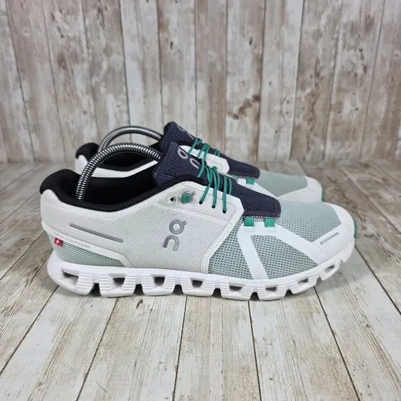 On‎ Cloud Running Shoes Lightweight Athletic Sneakers White Green US 9