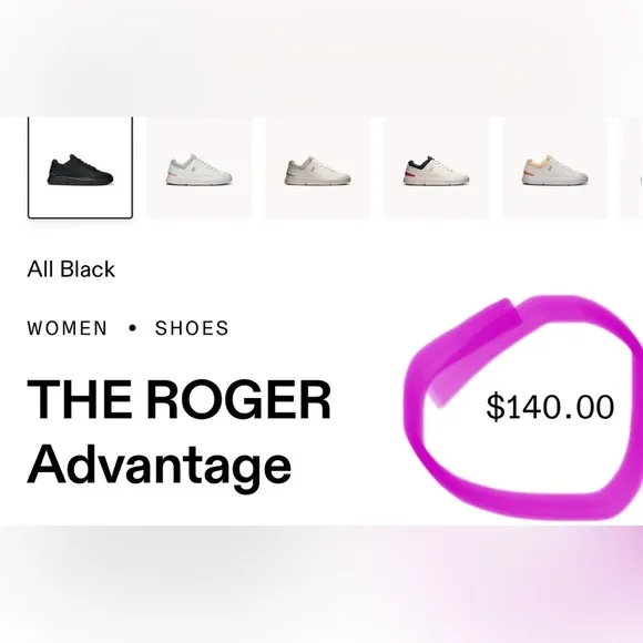 On Running Cloud Womens All Black THE ROGER Advantage Sneakers/Shoes | NEW/NIB🖤