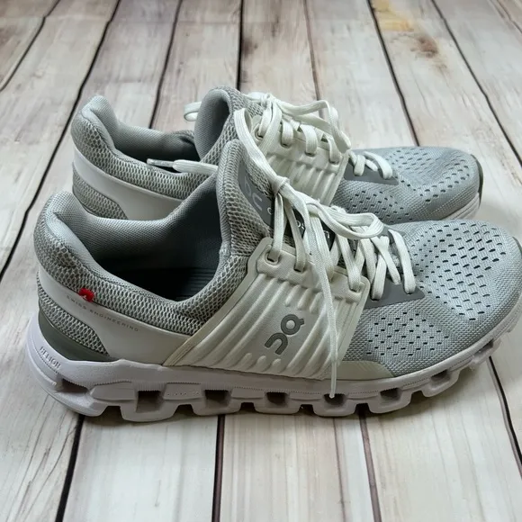 On Running Gray and White Athletic Shoes with Cushioned Sole. Women’s Size 9.