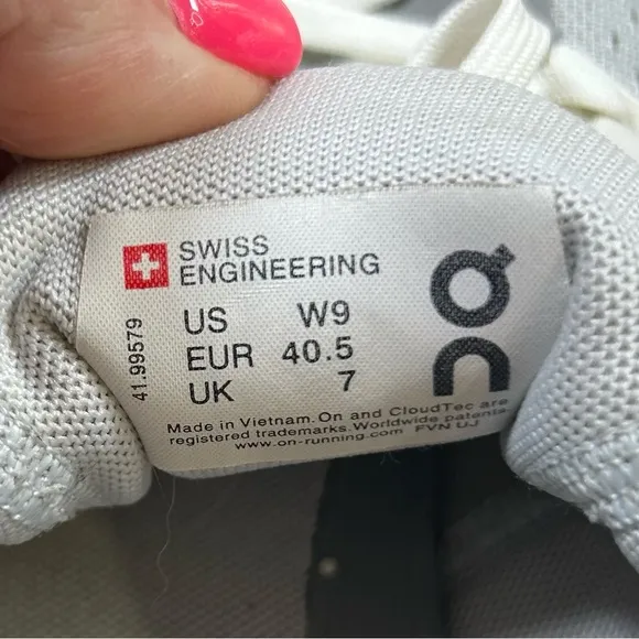 On Running Gray and White Athletic Shoes with Cushioned Sole. Women’s Size 9.