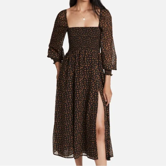 {OPT} Anthropologie Brand New Classic Smocked Midi Dress