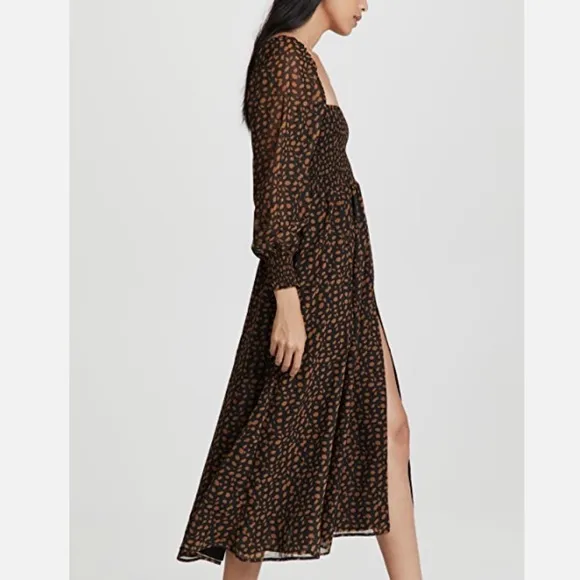 {OPT} Anthropologie Brand New Classic Smocked Midi Dress