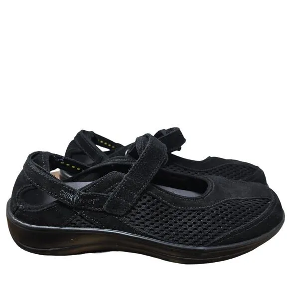 OrthoFeet Gel Black Mary Jane Women's Shoes 11.5 WIde
