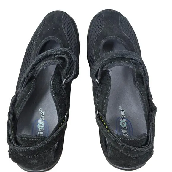 OrthoFeet Gel Black Mary Jane Women's Shoes 11.5 WIde