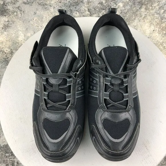 OrthoFeet Men's Size 13 2E WIDE Monterey Bay Black Breathable Lace-Up Sneakers