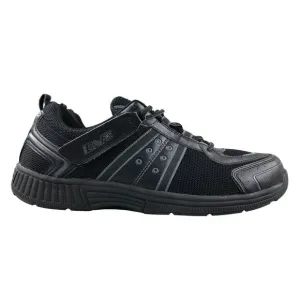 OrthoFeet Men's Size 13 2E WIDE Monterey Bay Black Breathable Lace-Up Sneakers