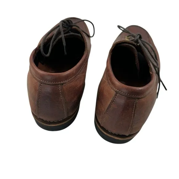 Orvis Gokey Brown Leather 4 Eyelet Lace Up Moc Toe Oxford Shoes Size 10.5 D