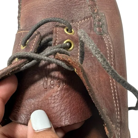 Orvis Gokey Brown Leather 4 Eyelet Lace Up Moc Toe Oxford Shoes Size 10.5 D