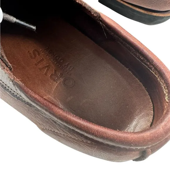 Orvis Gokey Brown Leather 4 Eyelet Lace Up Moc Toe Oxford Shoes Size 10.5 D
