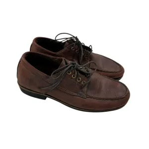 Orvis Gokey Brown Leather 4 Eyelet Lace Up Moc Toe Oxford Shoes Size 10.5 D