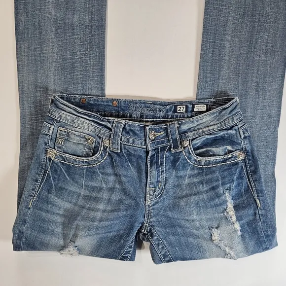OUT OF STOCK Miss Me Jeans Womens Size 27 Signature Boot Embroidered