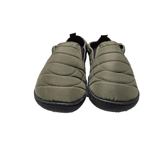 Ozark Trail Men's Puffer Quilted Olive Green Comfort Slip On Slippers Size 11-12