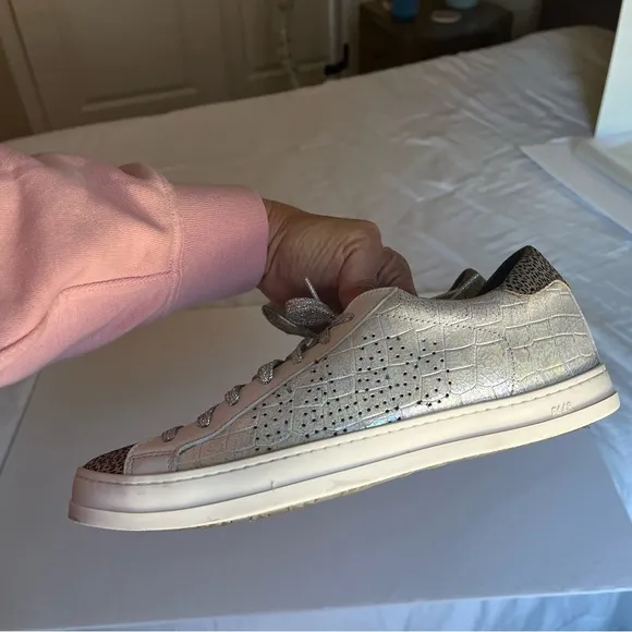 P448 John iridescent animal print leather sneaker made in Italy size 40