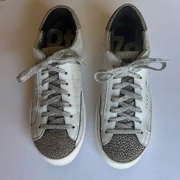 P448 John iridescent animal print leather sneaker made in Italy size 40
