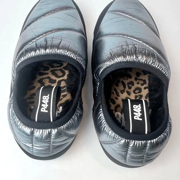 P448 Lady Slip-On Sneaker Slippers Silver Sz EU 36, US 6-6.5