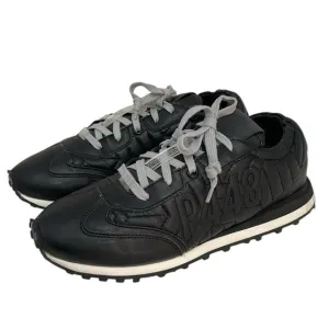 P448 Shoes Sneakers Black Quilted Italy Size 38 or 8