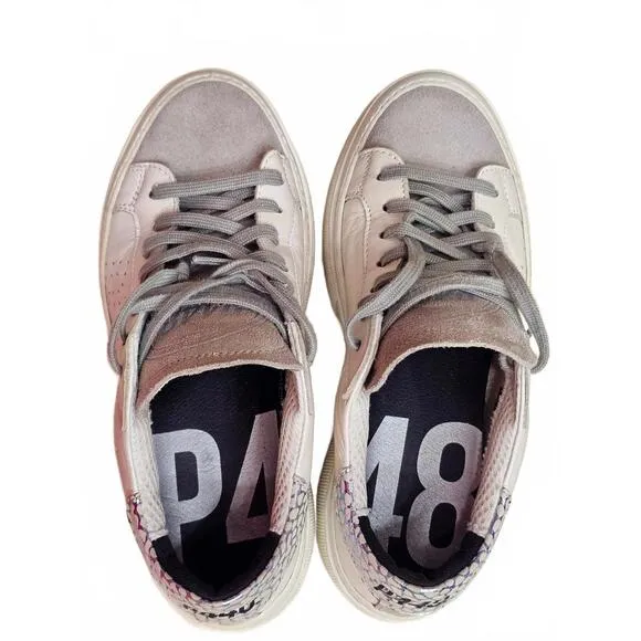P448 Shoes Women Size 37 / 7 US Thea Platform Lace Up Leather Casual  Sneakers