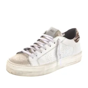 P448 Thea Platform Sneakers Gray with Pink leopard on heal