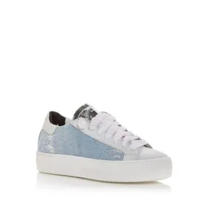 P448 Womens Light Blue Distressed Thea Toe Platform Athletic Sneakers Shoes 36