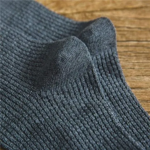 Pack of 5 Men's Cotton Knitted Socks Dress and Casual Crew Socks, Multicolor