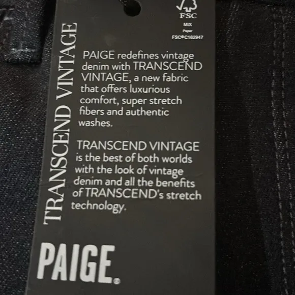PAIGE Leenah Embellish Wide Leg Denim Jean Vintage dark blue Revolve highrise 24