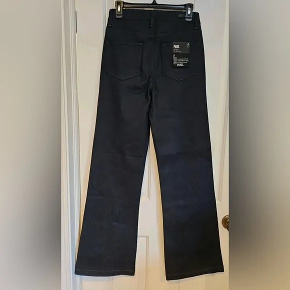 PAIGE Leenah Embellish Wide Leg Denim Jean Vintage dark blue Revolve highrise 24