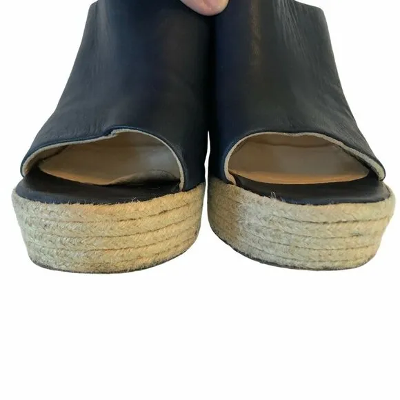 PALOMA BARCELO Blue Leather Espadrille Sandals 9.5