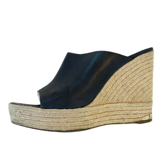 PALOMA BARCELO Blue Leather Espadrille Sandals 9.5