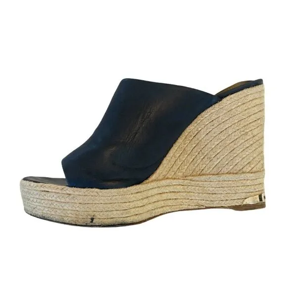 PALOMA BARCELO Blue Leather Espadrille Sandals 9.5